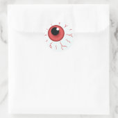 Rotes Auge für Spaß Halloween Runder Aufkleber (Tasche)