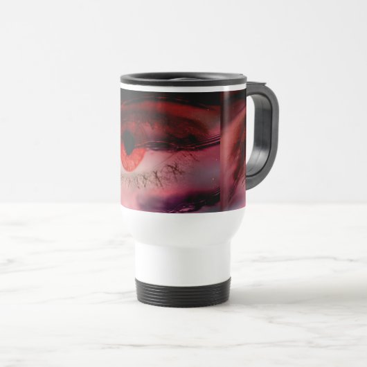 Rotes Auge Reisebecher (VorderseiteRechts)