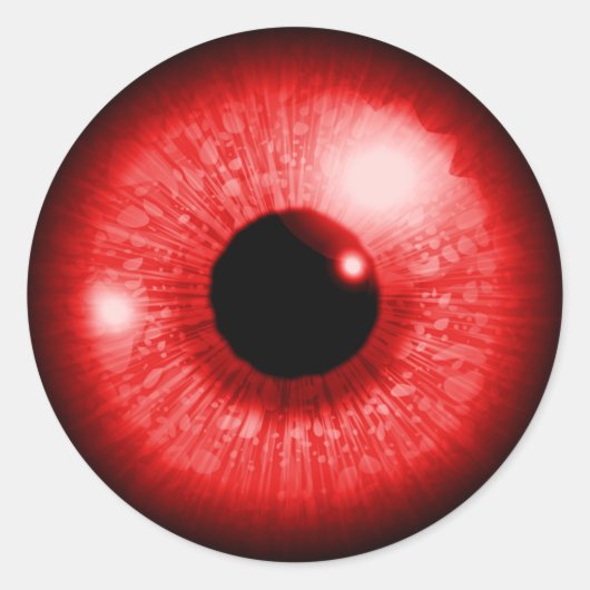Rotes Auge Runder Aufkleber (Vorderseite)