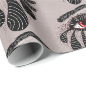Rotes Auge Schwarze Tränen Gothic-Kaffee Geschenkpapier (Rolleneckpunkt)