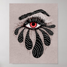 Rotes Auge Schwarze Tränen Gothic