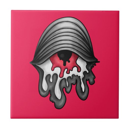 Rotes Auge: Surrealer Horror Fliese (Vorderseite)