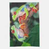 Rotes Auge Treefrog Pair, Agalychinis callidryas Geschirrtuch (Vertikal)