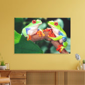 Rotes Auge Treefrog Pair, Agalychinis callidryas Leinwanddruck (Insitu (Wohnzimmer))