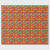 Rotes Aussenseiter-Weihnachten Geschenkpapier (Flach)