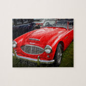 Rotes Austin Healey 3000 Klassiker Auto Puzzle (Horizontal)