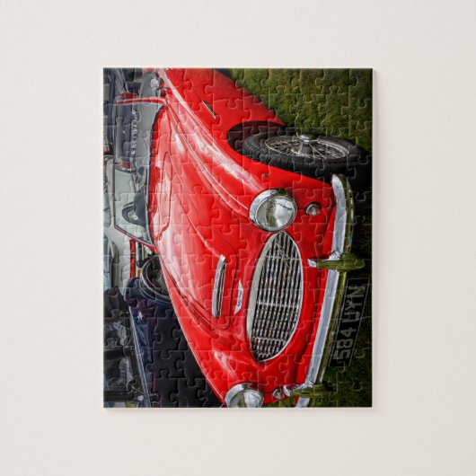 Rotes Austin Healey 3000 Klassiker Auto Puzzle (Vertikal)
