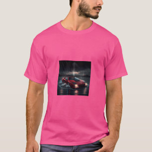 Rotes Auto auf See T-Shirt