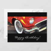 Rotes Auto - Geburtstag Postkarte (Vorne/Hinten)