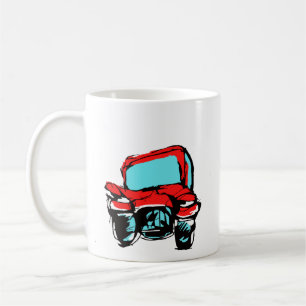 Rotes Auto Kaffeetasse