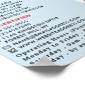 Rotes Auto-Logo, Fahrschule, Lehrerwerbung Poster (Ecke)