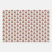 Rotes Auto mit Weihnachtsgeschenken Umschlagpapier Geschenkpapier Set (Vorderseite 3)