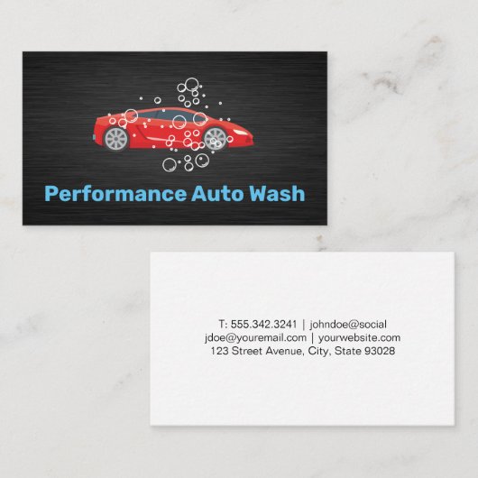 Rotes Auto Visitenkarte (Vorne/Hinten)