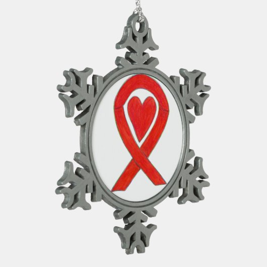Rotes Awareness Ribbon Herz Charm Holiday Ornament (Links)