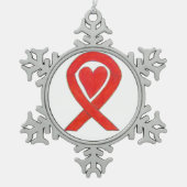 Rotes Awareness Ribbon Herz Charm Holiday Ornament (Vorderseite)