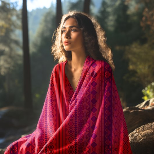 Rotes Aztekenmuster Strandtuch