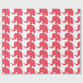 Rotes Baby-Elefant-Packpapier Geschenkpapier (Flach)