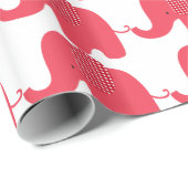 Rotes Baby-Elefant-Packpapier Geschenkpapier (Rolleneckpunkt)