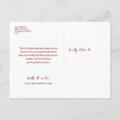 Rotes Baby - Erstes Weihnachten Benutzerdefinierte Postkarte (Rückseite)