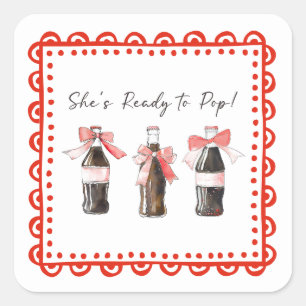 Rotes Baby-Soda Ready to POP Aufkleber