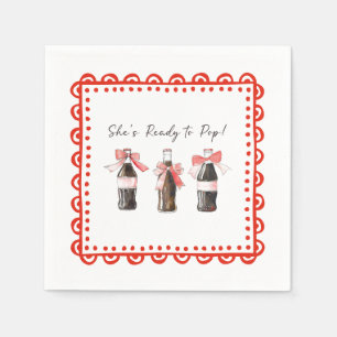 Rotes Babysoda bereit zum PLATZEN Serviette
