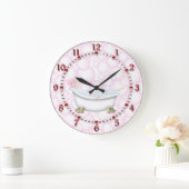 Rotes Bad Blasen Große Wanduhr (Zuhause)