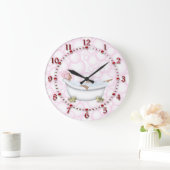 Rotes Badezimmer-glänzende Zahl-Blasen Große Wanduhr (Zuhause)