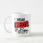 Rotes Band-Bewusstsein - Sohn Kaffeetasse (Links)
