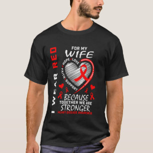 Rotes Band Ehefrau Herzkrankheit Bewusstsein Inspi T-Shirt