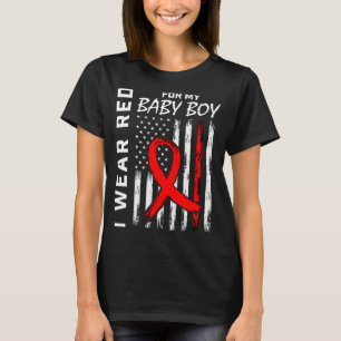 Rotes Band Für Mein Sohn Herzkrankheit-Bewusstsein T-Shirt