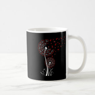 Rotes Band Löwenzahn Herz Krankheit Blut Krebs Bew Kaffeetasse
