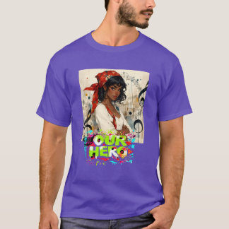 Rotes Bandana-Mädchen Musikkonzert Unser Held T-Shirt