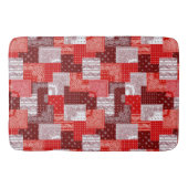 Rotes Bandana-Patchwork-Paisley-Nähmuster Badematte (Vorderseite)