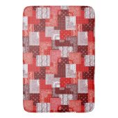 Rotes Bandana-Patchwork-Paisley-Nähmuster Badematte (Vorderseite Vertikal)
