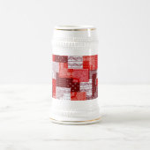 Rotes Bandana-Patchwork-Paisley-Nähmuster Bierglas (Mittel)