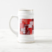 Rotes Bandana-Patchwork-Paisley-Nähmuster Bierglas (Links)