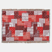 Rotes Bandana-Patchwork-Paisley-Nähmuster Decke (Vorderseite)