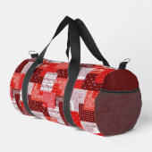 Rotes Bandana-Patchwork-Paisley-Nähmuster Duffle Bag (Rechte Ecke)