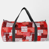 Rotes Bandana-Patchwork-Paisley-Nähmuster Duffle Bag (Vorderseite)
