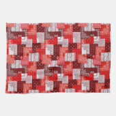 Rotes Bandana-Patchwork-Paisley-Nähmuster Geschirrtuch (Horizontal)