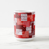 Rotes Bandana-Patchwork-Paisley-Nähmuster Kaffeetasse (Mittel)