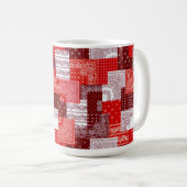 Rotes Bandana-Patchwork-Paisley-Nähmuster Kaffeetasse (VorderseiteRechts)