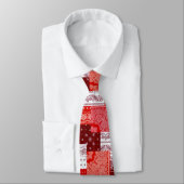 Rotes Bandana-Patchwork-Paisley-Nähmuster Krawatte (Gebunden)