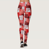 Rotes Bandana-Patchwork-Paisley-Nähmuster Leggings (Rückseite)