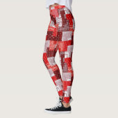 Rotes Bandana-Patchwork-Paisley-Nähmuster Leggings (Links)