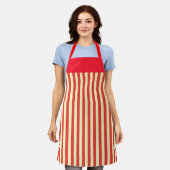 Rotes Bandstreifen Küchenchef Schürze (Getragen)
