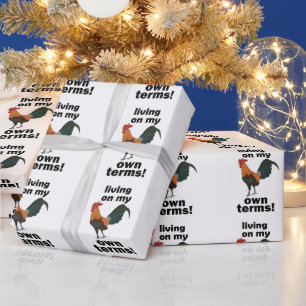 Rotes Bankivahuhn Lebt Auf Eigene Faust Hähnchen Geschenkpapier