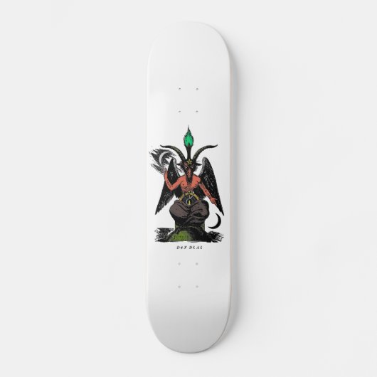 Rotes Baphomet Skateboard (Vorderseite)