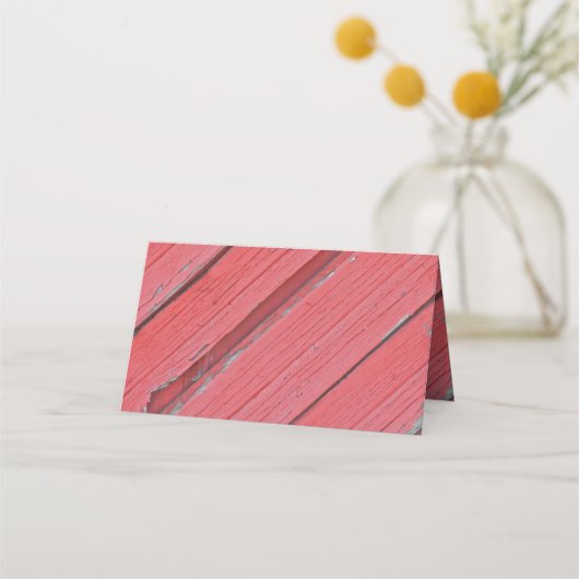 Rotes Barnholz und Blume Hochzeit auf dem Lande Platzkarte (Rückseite)