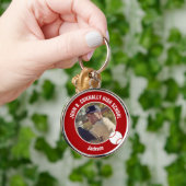 Rotes Baseballspieler-Foto High School Spirit Schlüsselanhänger (Hand)